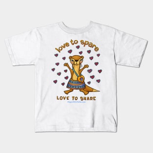 Love to Spare, Love to Share  - Animals of Inspiration Otter Illustration Kids T-Shirt